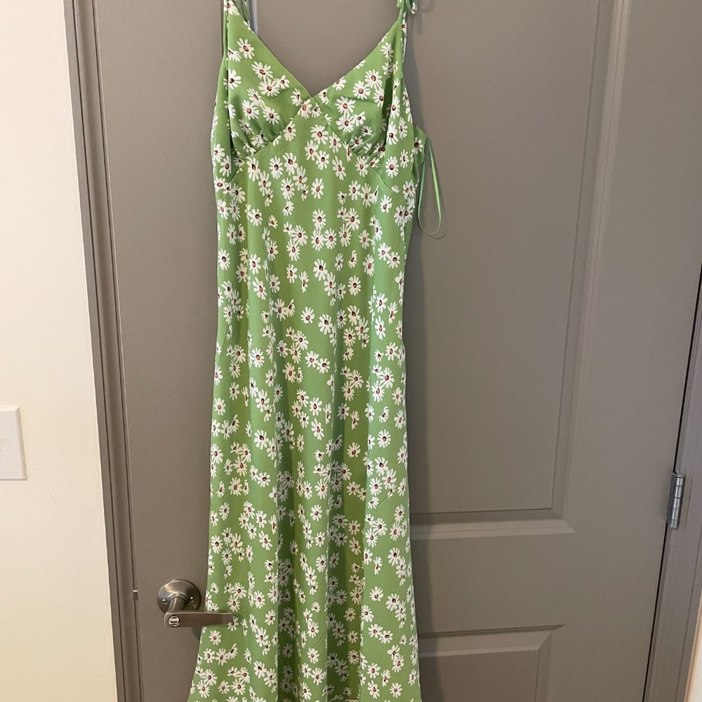midid green floral dress size 6